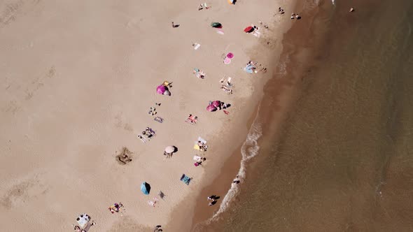 Aerial View Of Mediterranean Beach In Gruissan France