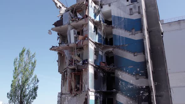 Residential Building Destroyed By the War in Ukraine Borodyanka Bucha District alt