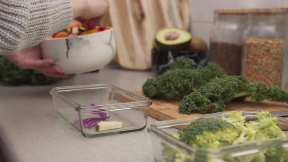 Woman's Hands Making Healthy Lunch