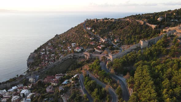 Aerial View Alanya Turkey  Resort Town Seashore alt