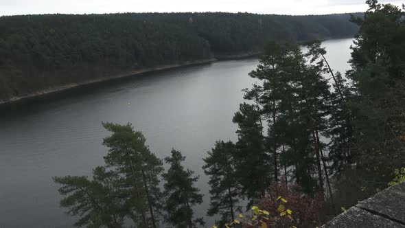 View of the river during the autumn season.