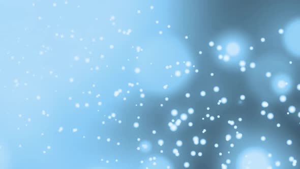 Animation of multiple glowing spots of light moving in hypnotic motion on blue background alt