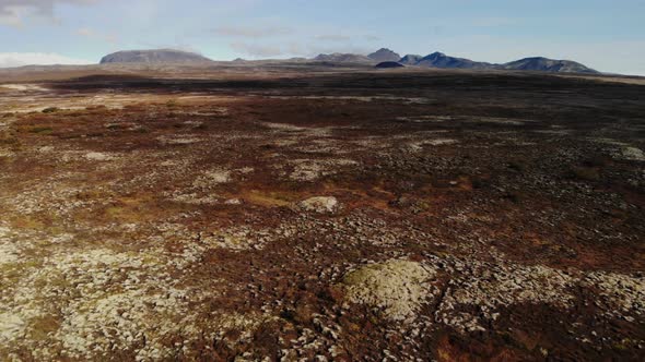Beautiful Volcanic Landscape in Autumn Close To Thingvellir Nation Park Iceland