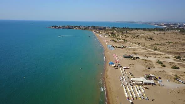 Side, Mediterranean Sea Coast, Touristic Beach of Peninsula, Antalya, Turkey