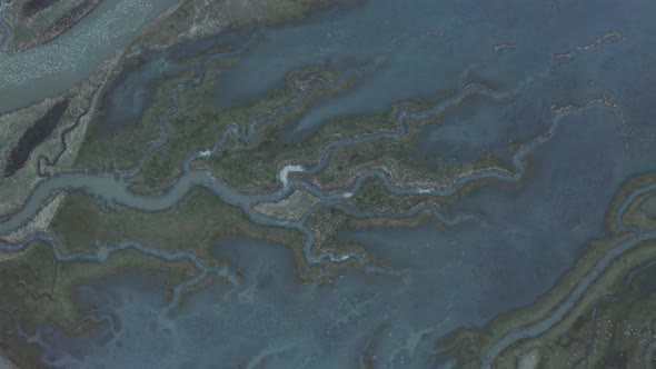Aerial view of Scheldt river, Nieuw-Namen, The Netherlands. alt