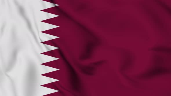 Qatar flag seamless waving animation