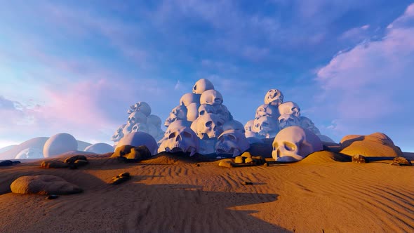 Mountain Of Skulls In The Desert