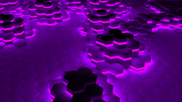 Background of Hexagons. Abstract motion, loop, 3d rendering, 4k resolution alt