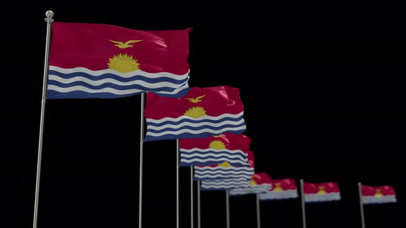 Kiribati Row Flag With Alpha