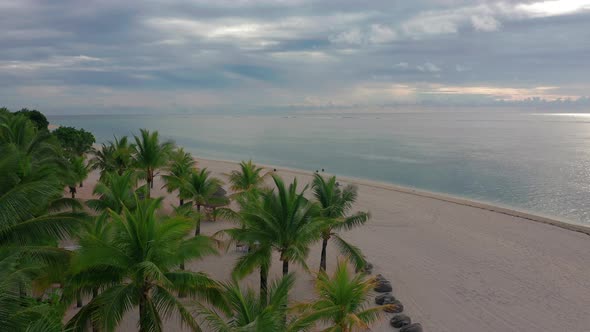 Scenic Beach on Caribbean Island for Summer Holidays Vacation Aerial Video Footage From Drone of