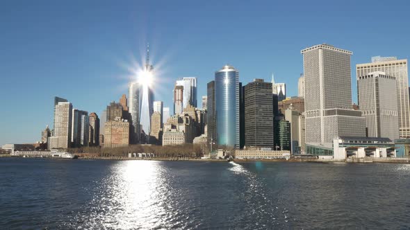 Amazing Manhattan Skyline Downtown View From Hudson River alt
