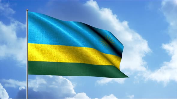 Rwanda flag waving in the wind, seamless loop alt
