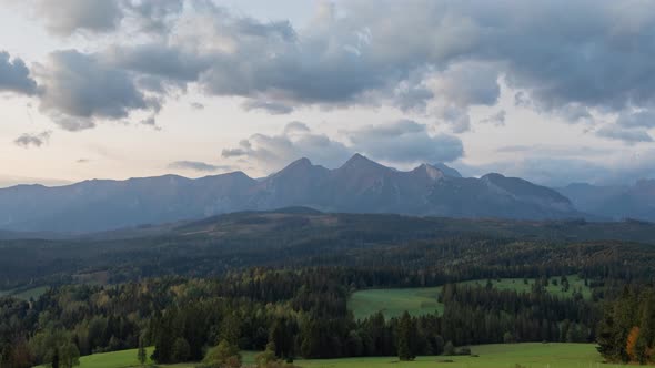 Dawn over Belianske Tatras mountains in Slovakia alt