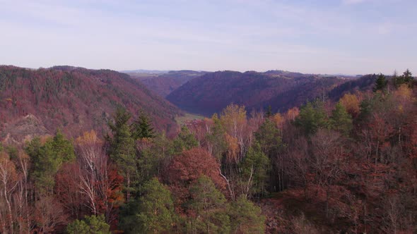 A Section of The Danube Loop in the Fall A Meandering Bend in the River alt