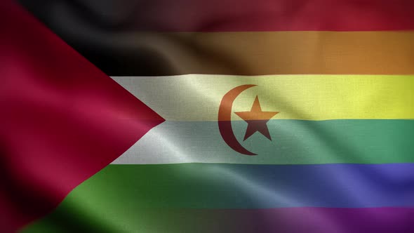 LGBT Western Sahara Flag Loop Background 4K