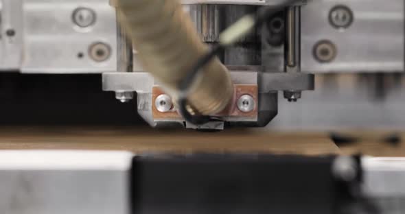 Closeup View of Drilling Microchips on Automatic Equipment Production Process
