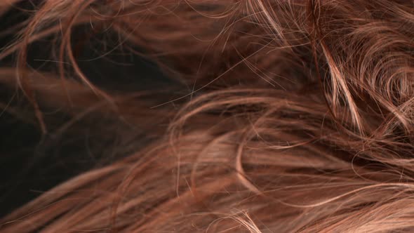 Super Slow Motion Shot of Waving Disheveled Brown Hair at 1000 Fps alt