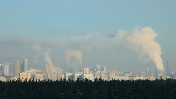 Time lapse of a city on a cold winter day