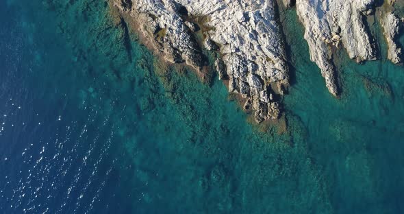 Aerial View of Mamula Island Fort, Boka Kotorska Bay of Adriatic Sea