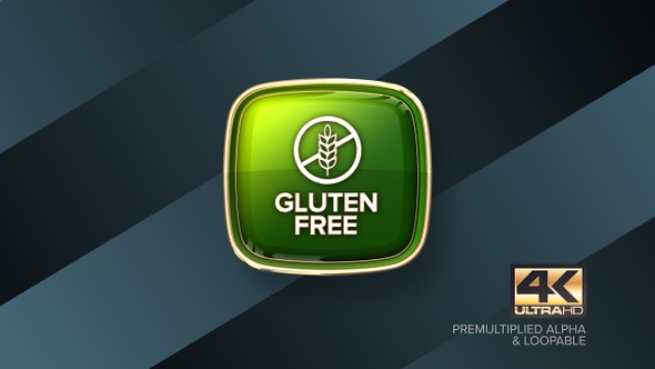 Gluten Free Rotating Badge 4K Looping Design Element