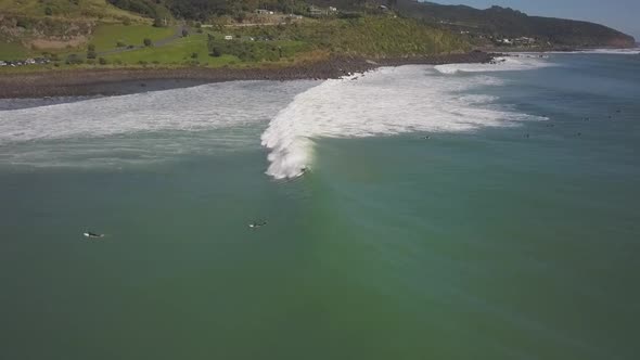 Surfing in New Zealand aerial footage