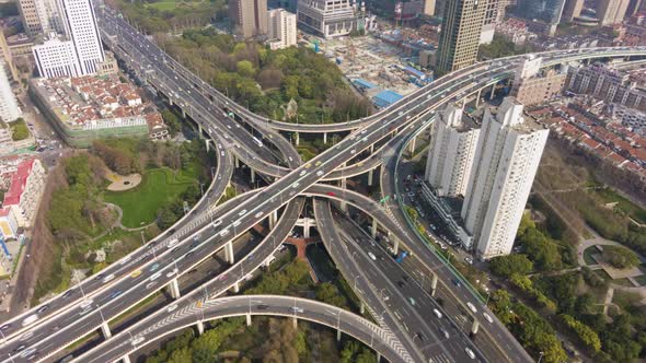 Yan'An Complex Road Overpass at Sunny Day alt