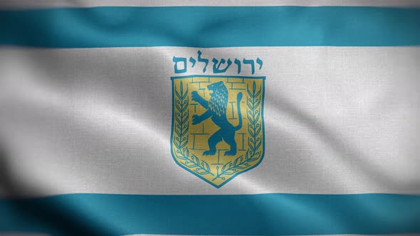 Jerusalem City Israel Flag Loop Background 4K alt
