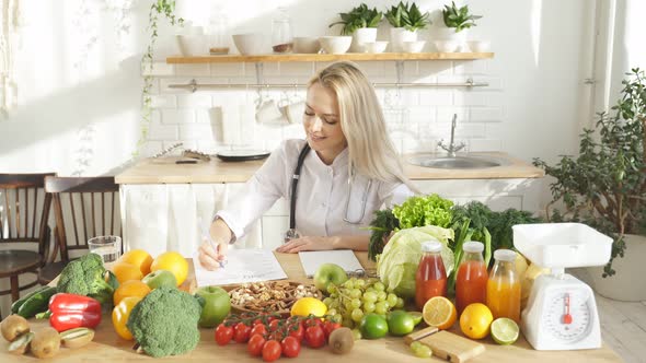 Female Nutritionist Writes a Diet of Proper Nutrition She Maintains Her Blog About Proper Nutrition alt