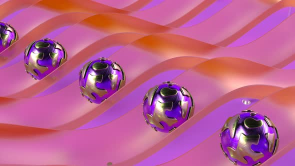 Simply Motion Graphic Metal Balls Spheres Intro Able to Loop Seamless alt