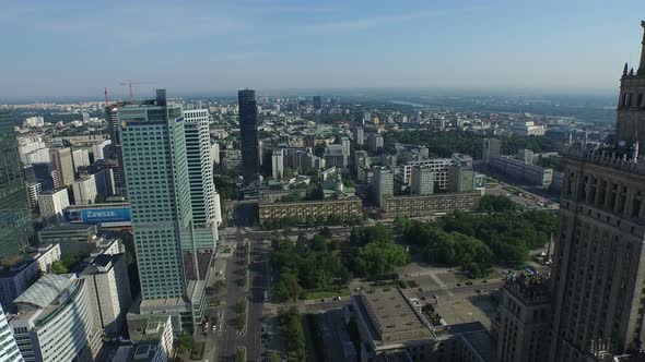 Aerial view of skyscrapers in Parade Square 