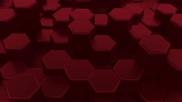 3d Deep Red Hexagon Backgorund