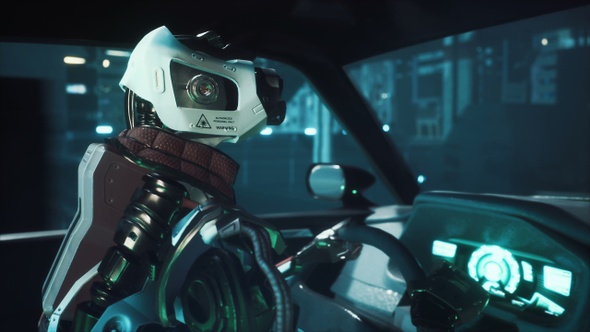 The Robot Controls The Car Flying alt