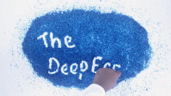 South Asian Hand Writes On Blue The Deepend