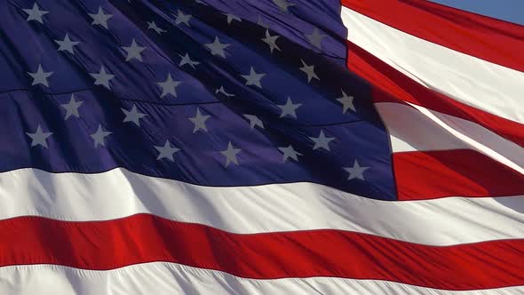 American Flag Waved Highly Detailed Fabric Texture