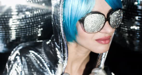 Red Catsuit Gogo Dancer Cute Babe Woman Disco Club Music alt