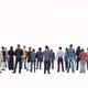 4K alpha channel,back view 3D crowd standing on transparency background - VideoHive Item for Sale