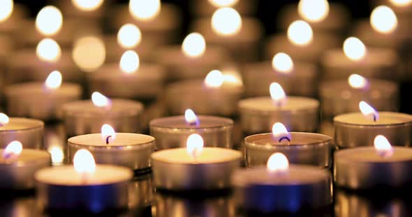 Many Candles Burning with Shallow Depth of Field by marianst | VideoHive