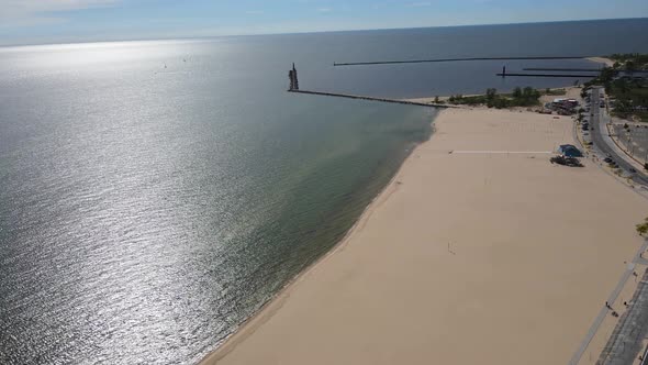 Summer water over Pere Marquette beach. alt