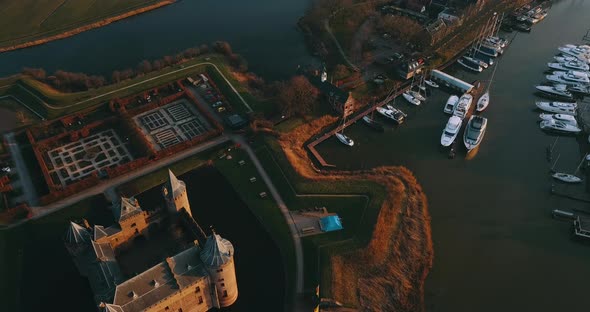 Aerial View Of Muiderslot Castle alt