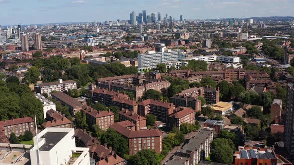Aerial View of Brick Apartment Houses in Southwark Borough alt