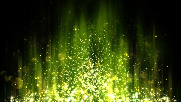 Abstract Green Background with Glitter Particles 