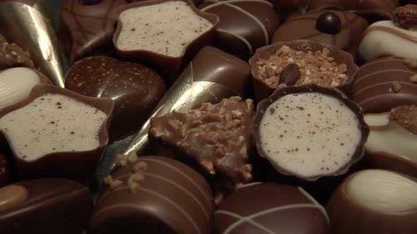Closeup of chocolate candies