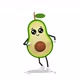 Avocado Dancing An Ice Baby Dance on White Background - VideoHive Item for Sale