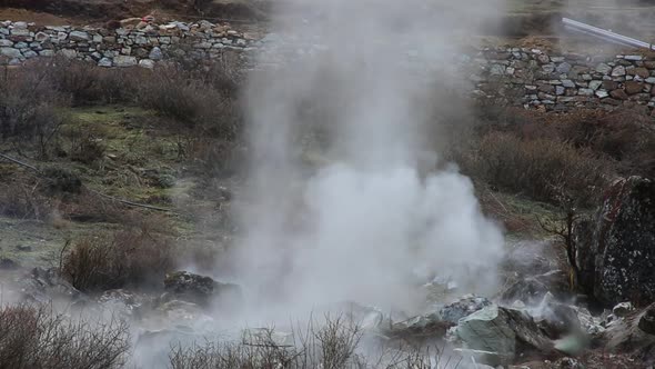 Explosion Breaks a Rock Into Many Tiny Parts