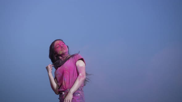 Indian Festival Holi Celebration Slowmotion