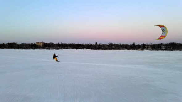 wind surfing over a frozen lake, winter sports in Minnesota, explore only in MN, travel  live alt