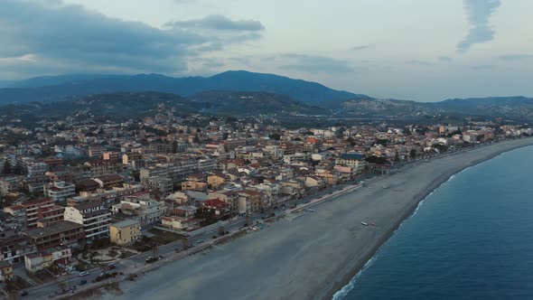 Aerial view of city of Gioiosa, Calabria Italy  alt