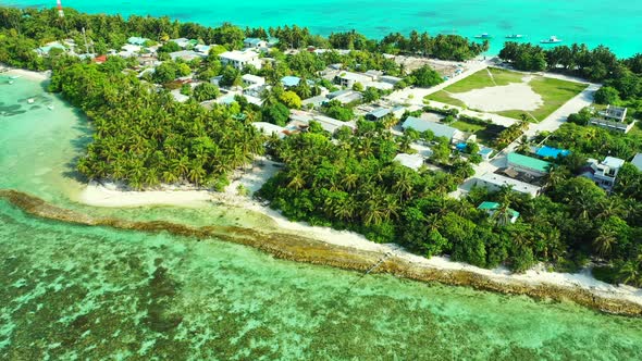 Natural fly over abstract view of a paradise sunny white sand beach and aqua blue ocean background i alt