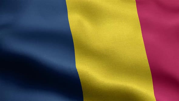 Chad Flag Seamless Closeup Waving Animation alt
