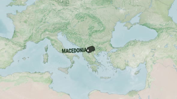 Globe Map of Macedonia with a label